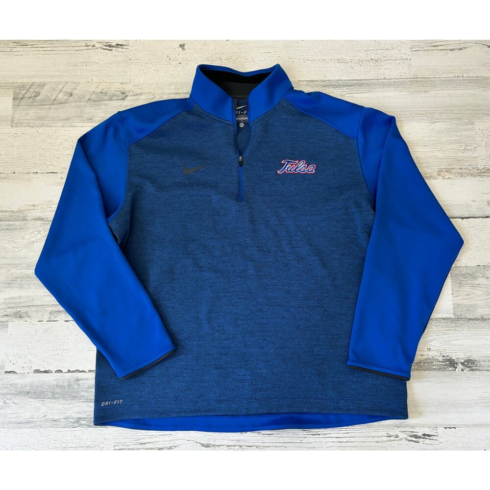 Nike Team Zip Sweatshirt Center Swoosh Tulsa OK Oklahoma Mens Size XL